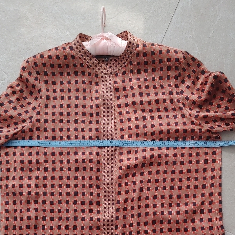 Lafayette 148 New York Pink and Black Patterned Blouse - Picture 8 of 9